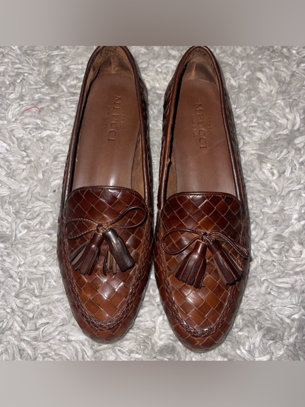 Sesto Meucci Italy Womens Brown Perforated Leather Loafers Shoes Italy 7.5